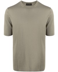 Мужская оливковая футболка с круглым вырезом от Dell'oglio
