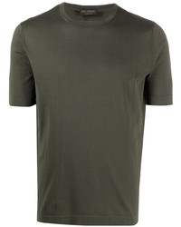Мужская оливковая футболка с круглым вырезом от Dell'oglio