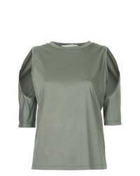 Женская оливковая футболка с круглым вырезом от Dion Lee