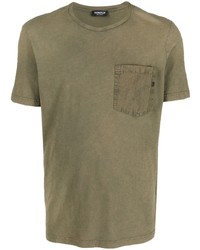 Мужская оливковая футболка с круглым вырезом от Dondup