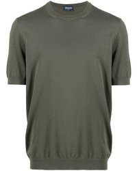 Мужская оливковая футболка с круглым вырезом от Drumohr