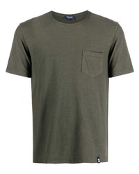 Мужская оливковая футболка с круглым вырезом от Drumohr