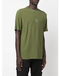 Мужская оливковая футболка с круглым вырезом от Stone Island