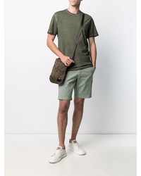 Мужская оливковая футболка с круглым вырезом от Theory