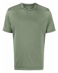 Мужская оливковая футболка с круглым вырезом от Fedeli