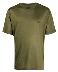 Мужская оливковая футболка с круглым вырезом от Fendi