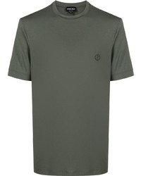Мужская оливковая футболка с круглым вырезом от Giorgio Armani