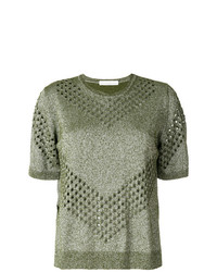 Женская оливковая футболка с круглым вырезом от Golden Goose Deluxe Brand