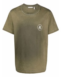Мужская оливковая футболка с круглым вырезом от Helmut Lang
