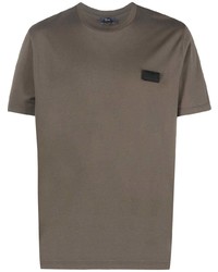 Мужская оливковая футболка с круглым вырезом от Herno