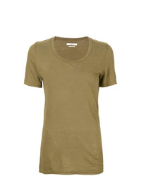 Женская оливковая футболка с круглым вырезом от Isabel Marant Etoile