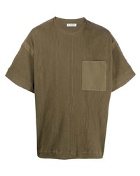 Мужская оливковая футболка с круглым вырезом от Jil Sander