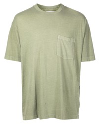 Мужская оливковая футболка с круглым вырезом от John Elliott