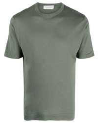 Мужская оливковая футболка с круглым вырезом от John Smedley