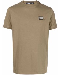Мужская оливковая футболка с круглым вырезом от Karl Lagerfeld