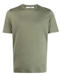 Мужская оливковая футболка с круглым вырезом от La Fileria For D'aniello