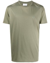 Мужская оливковая футболка с круглым вырезом от Lacoste