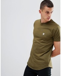 Мужская оливковая футболка с круглым вырезом от Le Breve