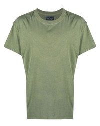 Мужская оливковая футболка с круглым вырезом от Les Tien