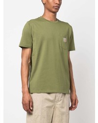 Мужская оливковая футболка с круглым вырезом от Carhartt WIP