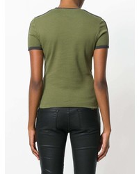 Женская оливковая футболка с круглым вырезом от Yeezy