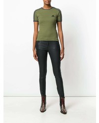 Женская оливковая футболка с круглым вырезом от Yeezy