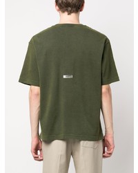 Мужская оливковая футболка с круглым вырезом от Acne Studios