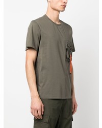 Мужская оливковая футболка с круглым вырезом от Parajumpers