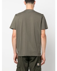 Мужская оливковая футболка с круглым вырезом от Parajumpers