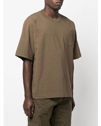 Мужская оливковая футболка с круглым вырезом от Sacai