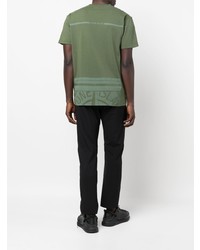 Мужская оливковая футболка с круглым вырезом от Stone Island