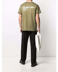 Мужская оливковая футболка с круглым вырезом от Helmut Lang