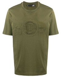 Мужская оливковая футболка с круглым вырезом от Love Moschino