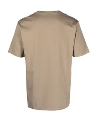 Мужская оливковая футболка с круглым вырезом от Auralee