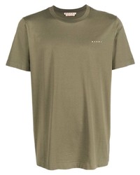 Мужская оливковая футболка с круглым вырезом от Marni