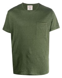 Мужская оливковая футболка с круглым вырезом от MC2 Saint Barth