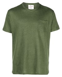 Мужская оливковая футболка с круглым вырезом от MC2 Saint Barth