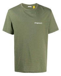 Мужская оливковая футболка с круглым вырезом от Moncler