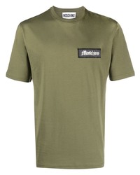 Мужская оливковая футболка с круглым вырезом от Moschino