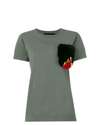 Женская оливковая футболка с круглым вырезом от Mr & Mrs Italy