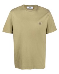 Мужская оливковая футболка с круглым вырезом от MSGM