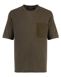 Мужская оливковая футболка с круглым вырезом от Neil Barrett