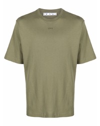 Мужская оливковая футболка с круглым вырезом от Off-White