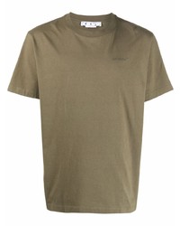 Мужская оливковая футболка с круглым вырезом от Off-White
