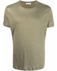 Мужская оливковая футболка с круглым вырезом от Orlebar Brown