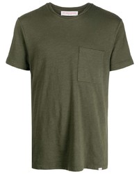 Мужская оливковая футболка с круглым вырезом от Orlebar Brown