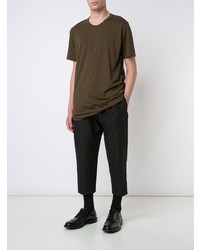 Мужская оливковая футболка с круглым вырезом от Ziggy Chen