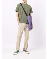 Мужская оливковая футболка с круглым вырезом от Danton