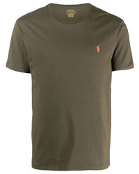 Мужская оливковая футболка с круглым вырезом от Polo Ralph Lauren