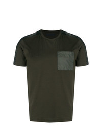 Мужская оливковая футболка с круглым вырезом от Prada
